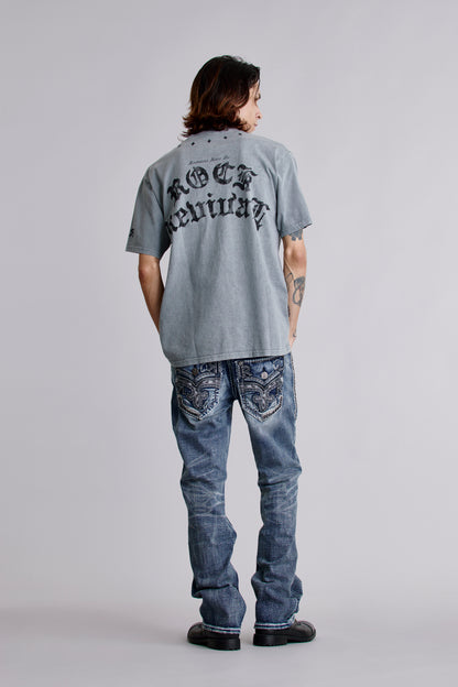 Crest Fade Tee in LA Gray