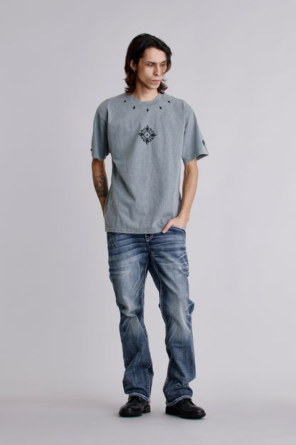 Crest Fade Tee in LA Gray