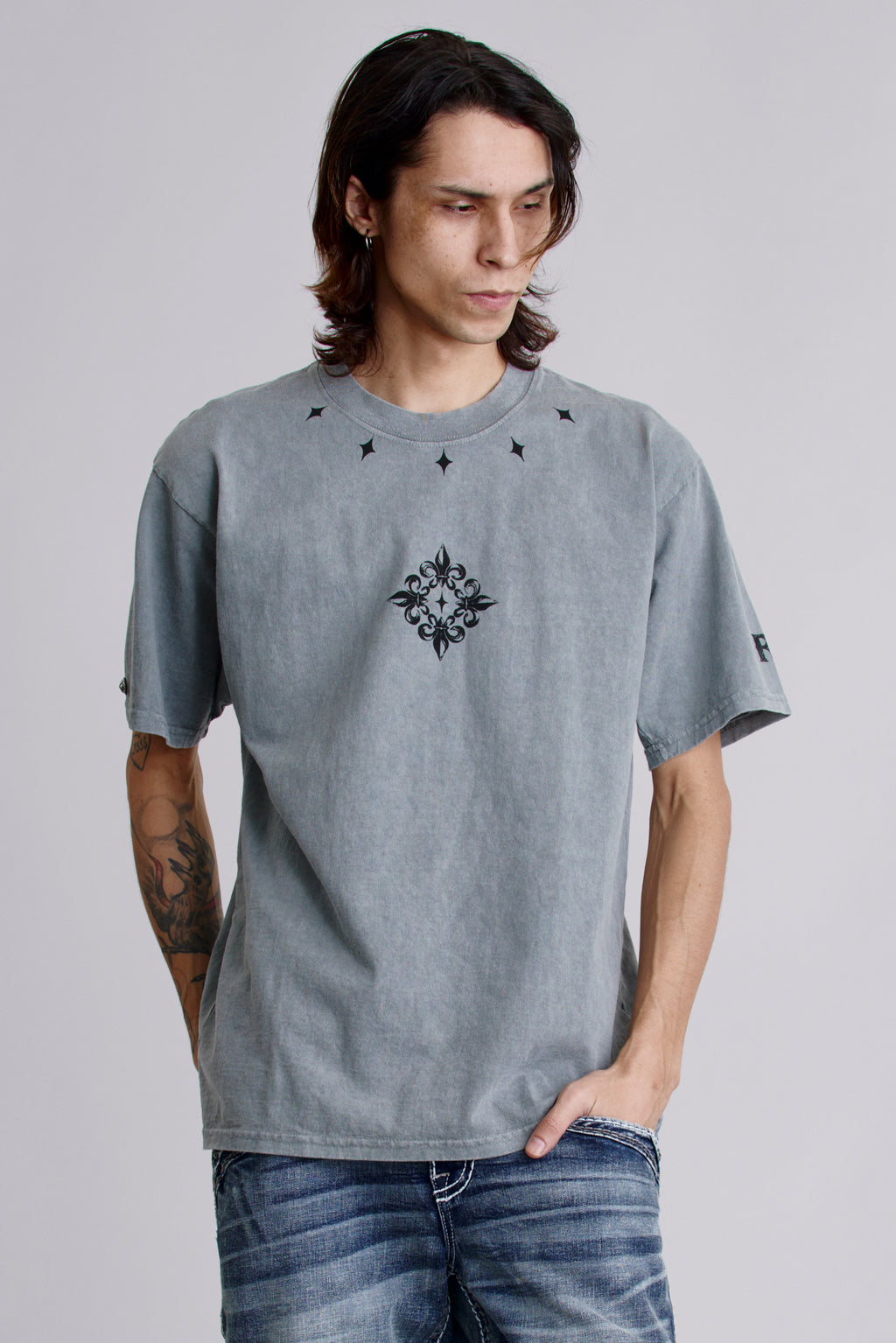 Crest Fade Tee in LA Gray - Rock Revival®