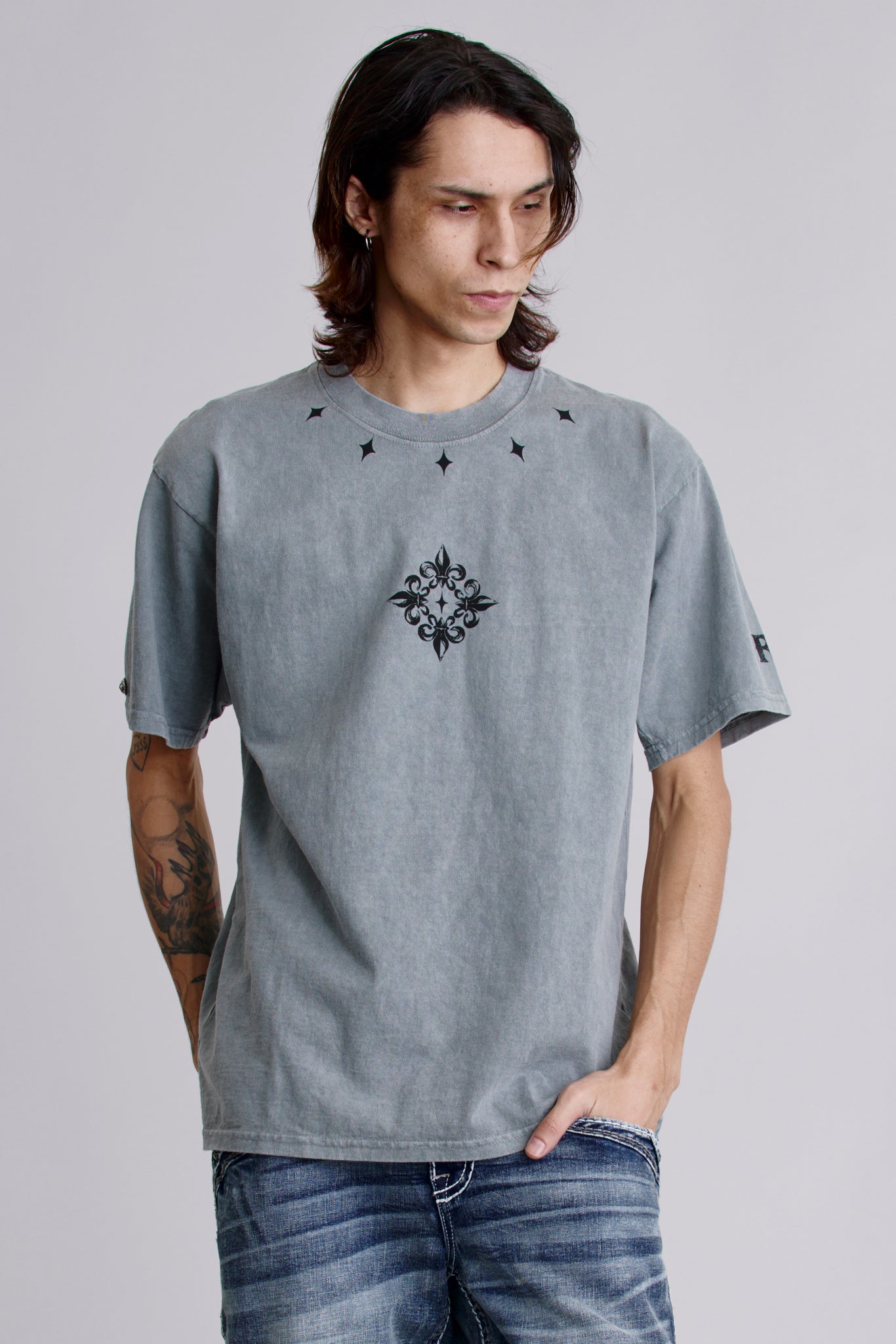 Crest Fade Tee in LA Gray - Rock Revival®