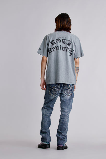 Crest Fade Tee in LA Gray