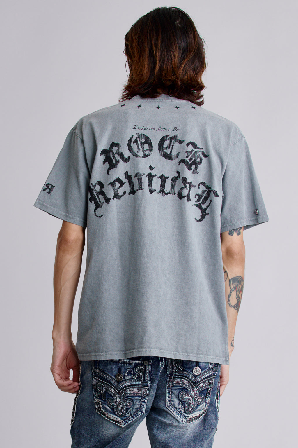 Crest Fade Tee in LA Gray - Rock Revival®