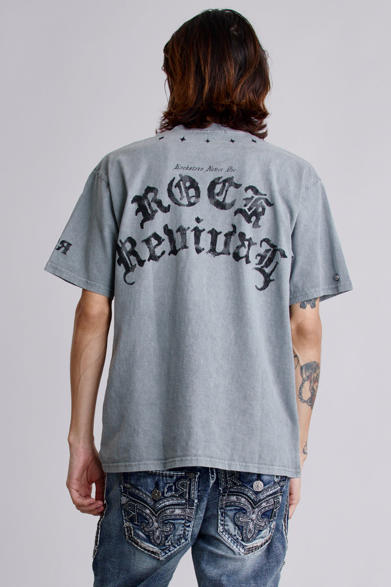 Crest Fade Tee in LA Gray - Rock Revival®