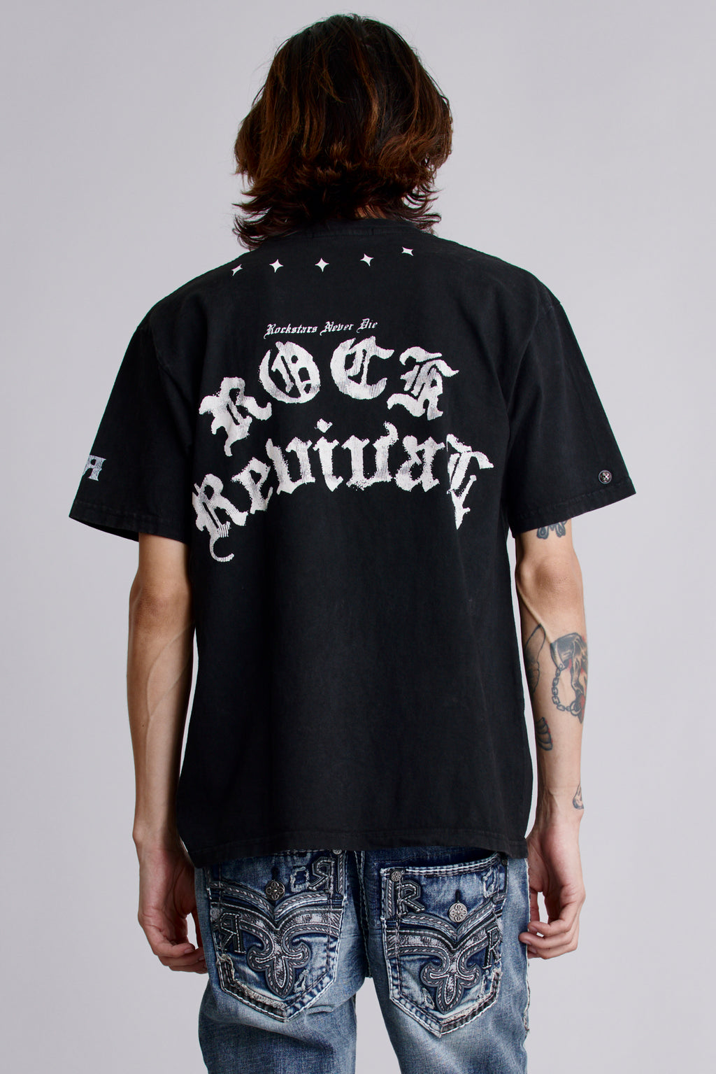 Crest Fade Tee in Black - Rock Revival®