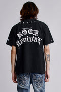 Crest Fade Tee in Black - Rock Revival®
