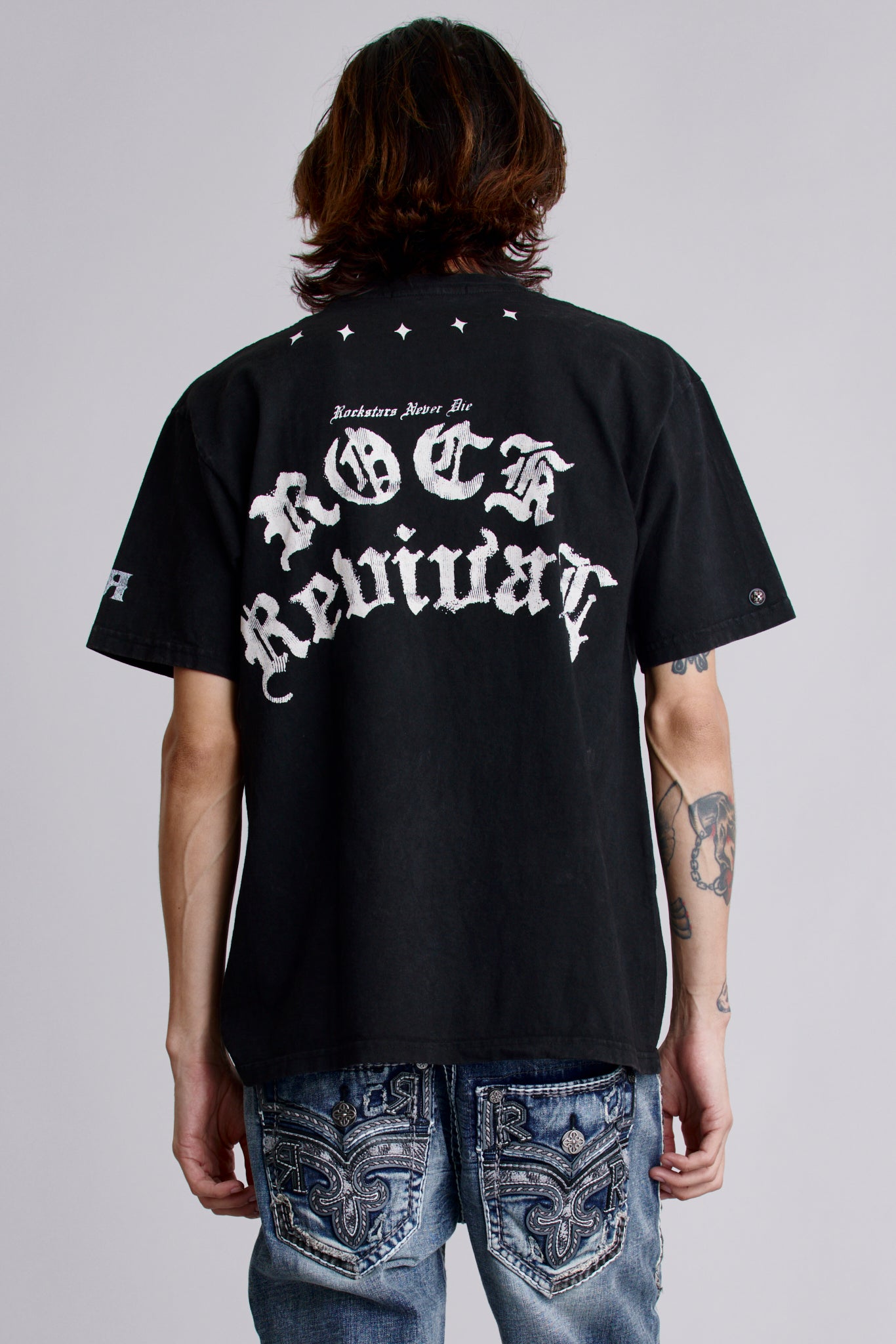 Crest Fade Tee in Black - Rock Revival®