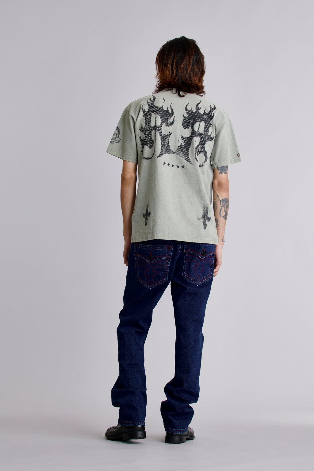 Inferno Crest Tee in Sage - Rock Revival®
