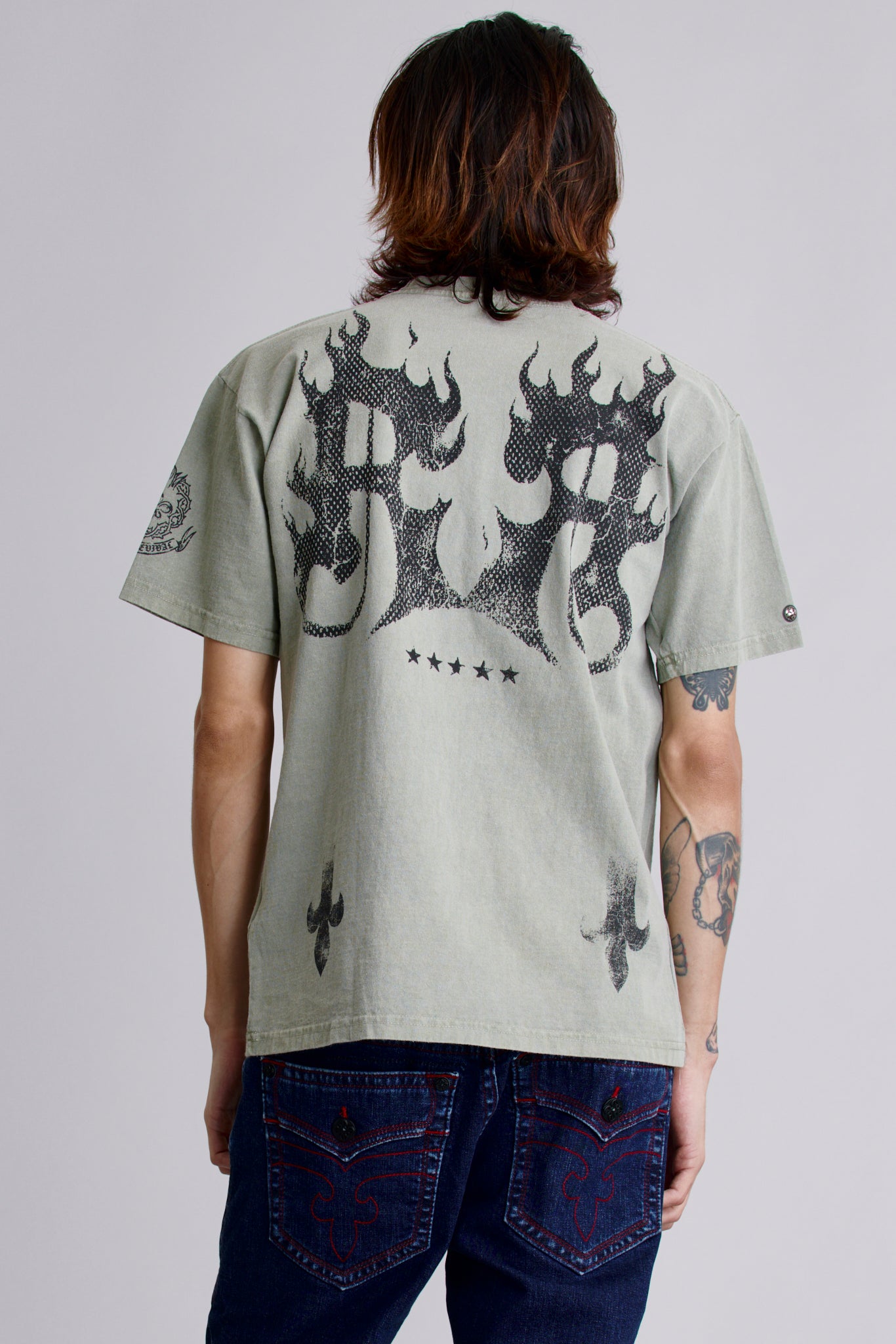 Inferno Crest Tee in Sage - Rock Revival®