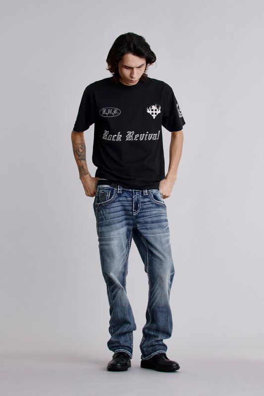 Inferno Crest Tee in Black