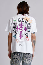Crest Tee in White - Rock Revival®