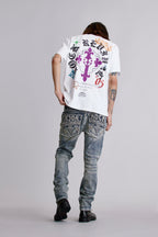 Crest Tee in White - Rock Revival®