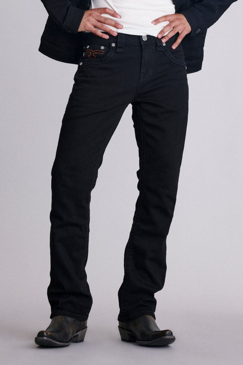 Titan Relaxed Straight in Black/Orange