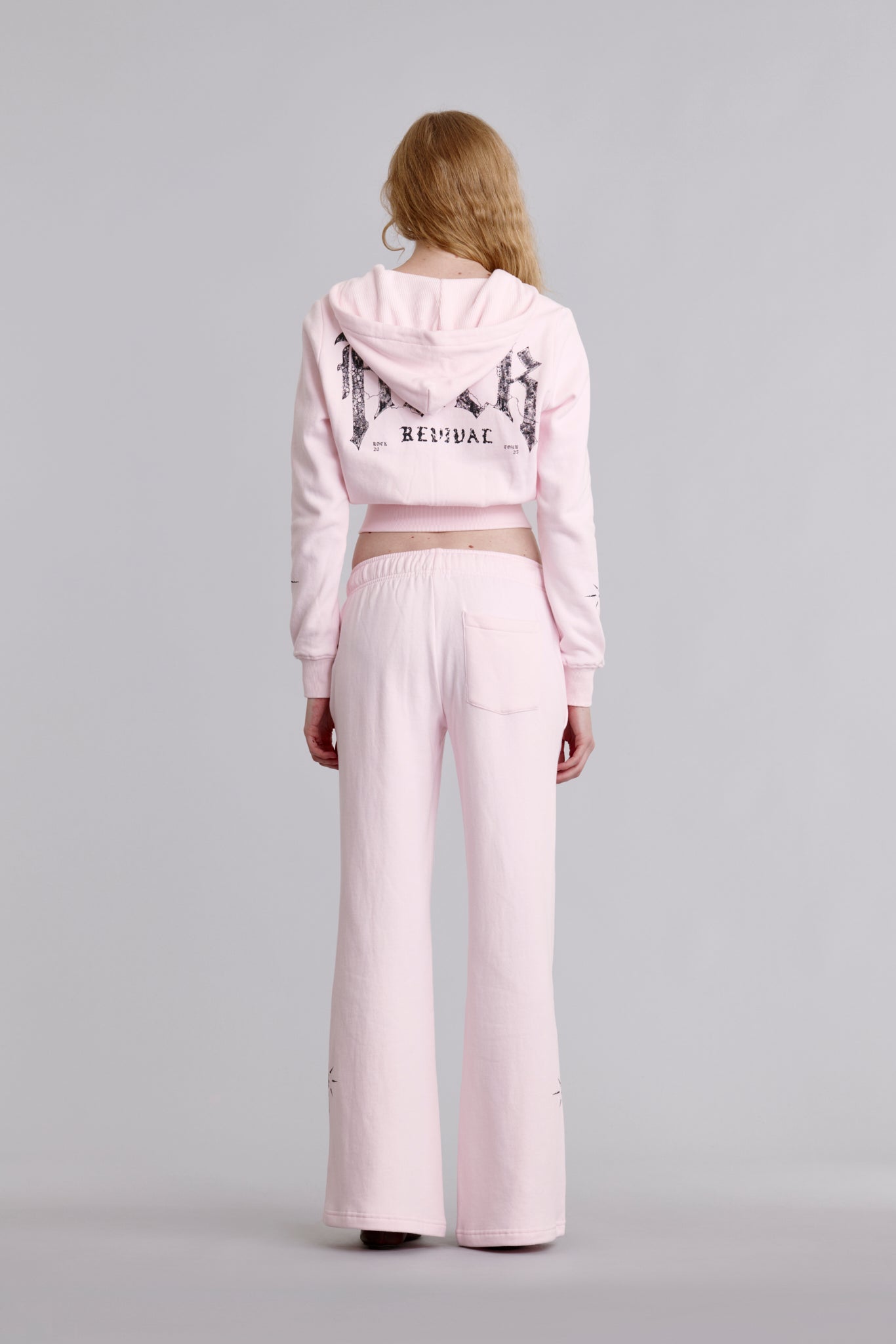 Starburst Fitted Cropped Hoodie | Pink | Rock Revival