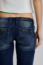 Camille Super Low-Rise Moto Skinny Jeans - Rock Revival®