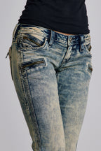 Kamil Super Low-Rise Moto Bootcut Jeans - Rock Revival®