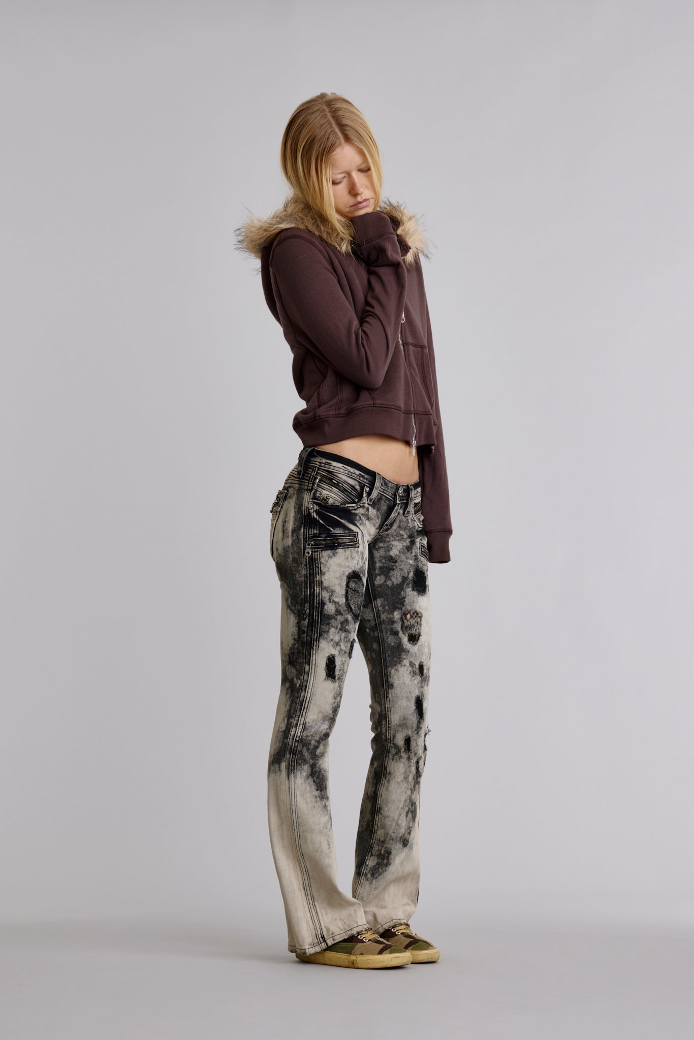 Kamil Super Low-Rise Moto Bootcut Jeans (4/30/26+UPCS+STOCK) - Rock Revival®
