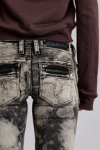 Kamil Super Low-Rise Moto Bootcut Jeans (4/30/26+UPCS+STOCK) - Rock Revival®