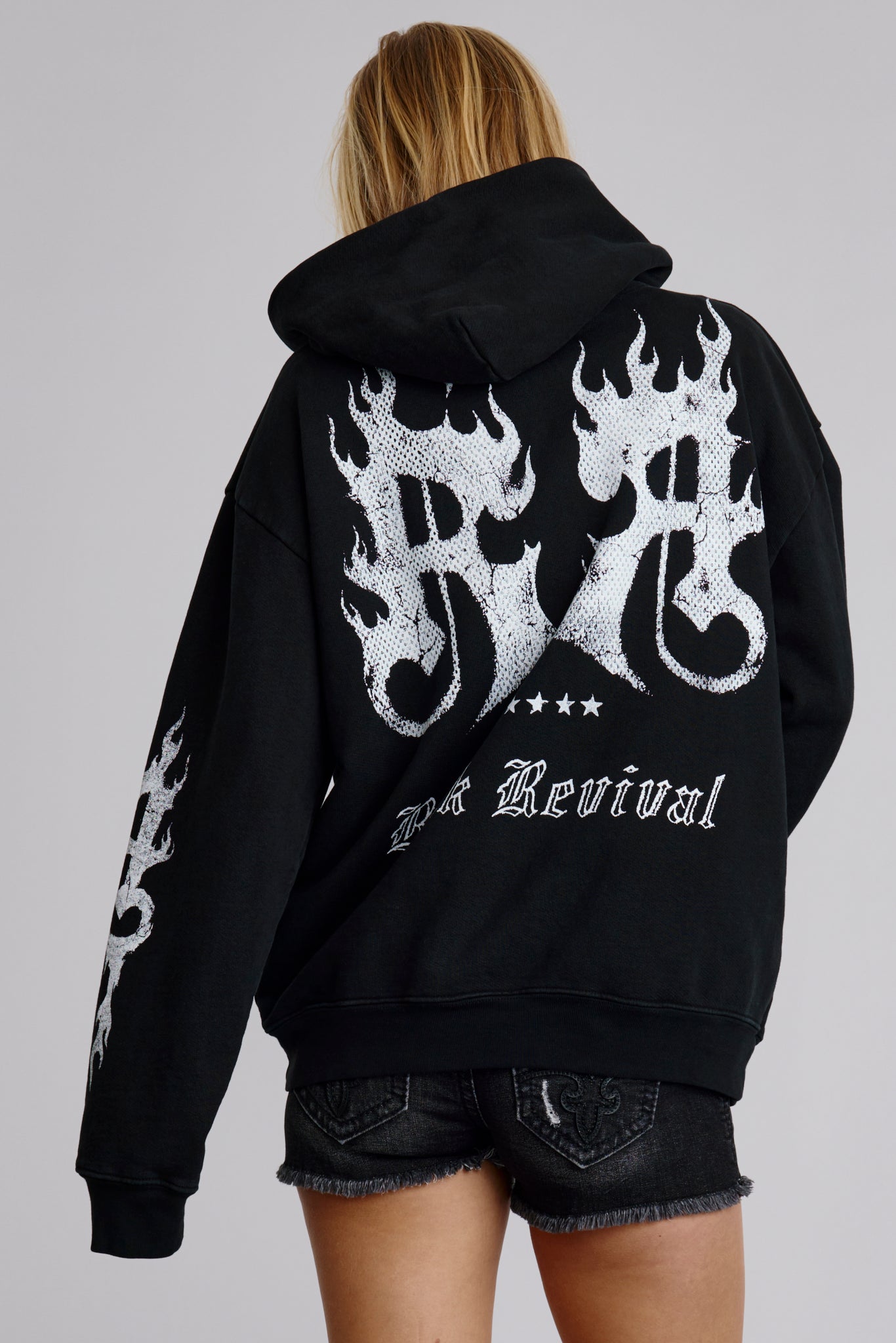 Inferno Crest Hoodie in Black(WOMENS) - Rock Revival®