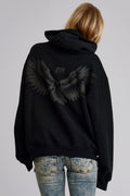 Soundwave Hoodie in Black-Grey (Women's) - Rock Revival®
