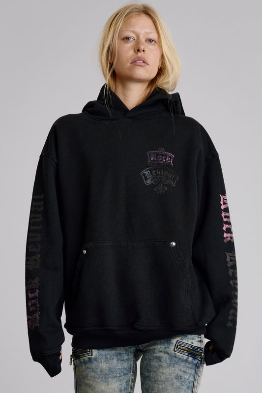 Classic Rock Hoodie in Black / Pink (November) (WOMEN'S) - Rock Revival®