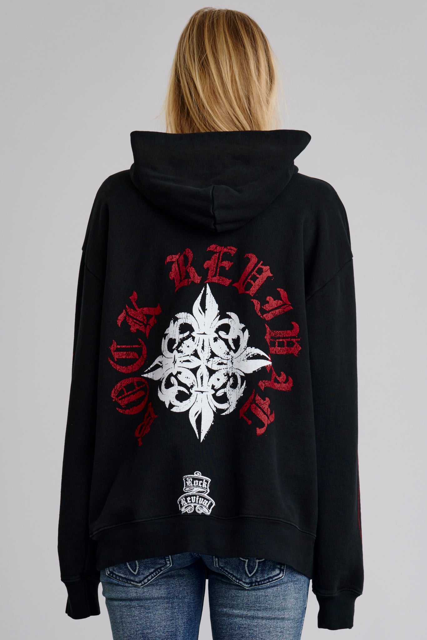 Infernal Fleur Hoodie in Black (WOMEN) - Rock Revival®