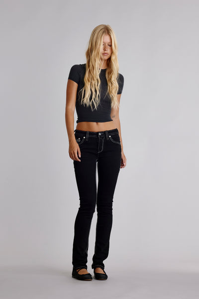 Hibiscus Straight Jeans | Black Wash | Rock Revival