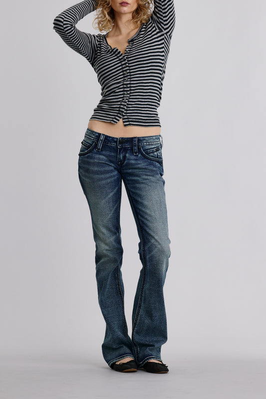 Gwen Super Low-Rise Bootcut Jeans