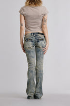 Kamil Super Low-Rise Moto Bootcut Jeans - Rock Revival®