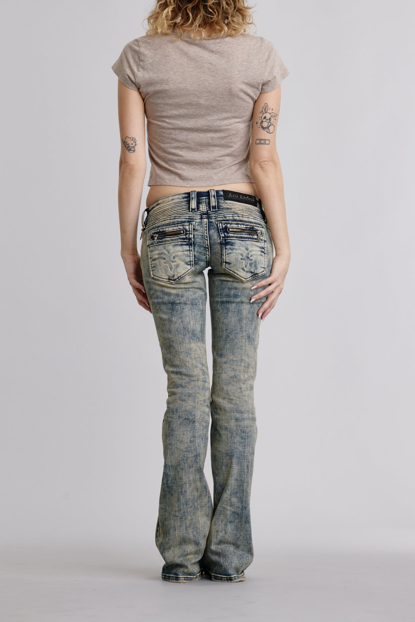 Kamil Super Low-Rise Moto Bootcut Jeans
