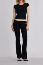 Kamil Super Low-Rise Moto Bootcut Jeans - Rock Revival®