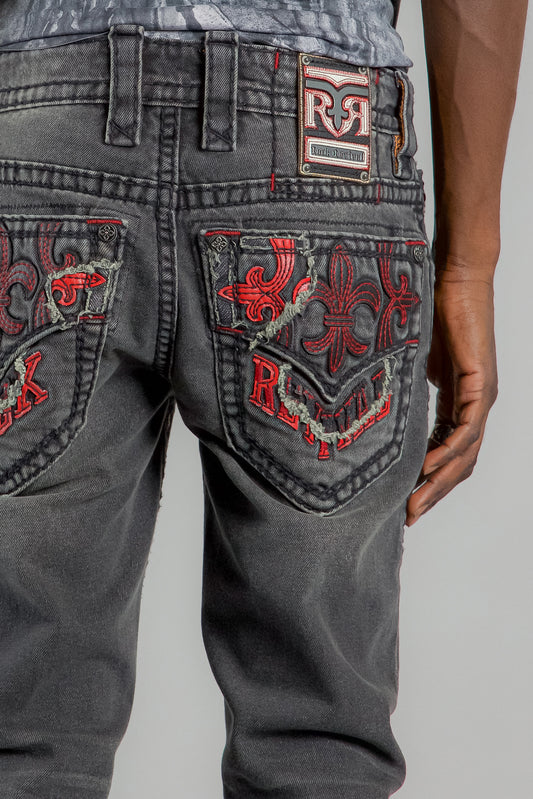 Adriel Alt Straight Jeans in Black - Rock Revival®