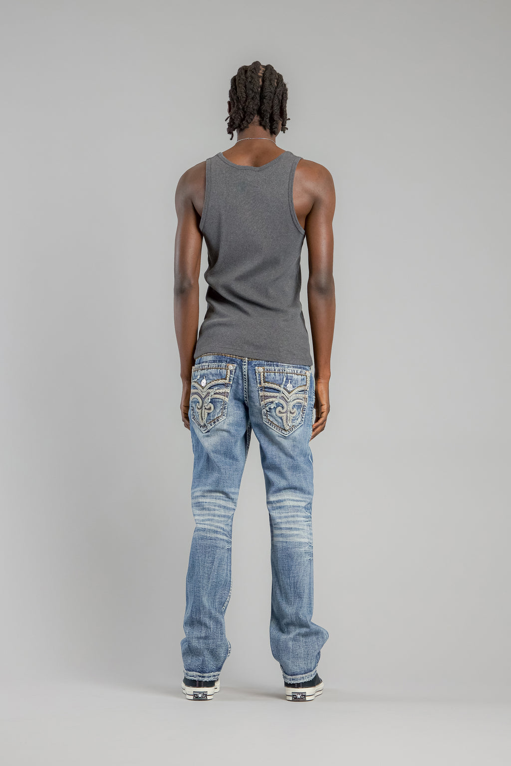 Andrew Bootcut Jeans in Medium Blue - Rock Revival®