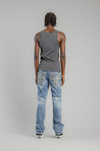 Andrew Bootcut Jeans in Medium Blue - Rock Revival®