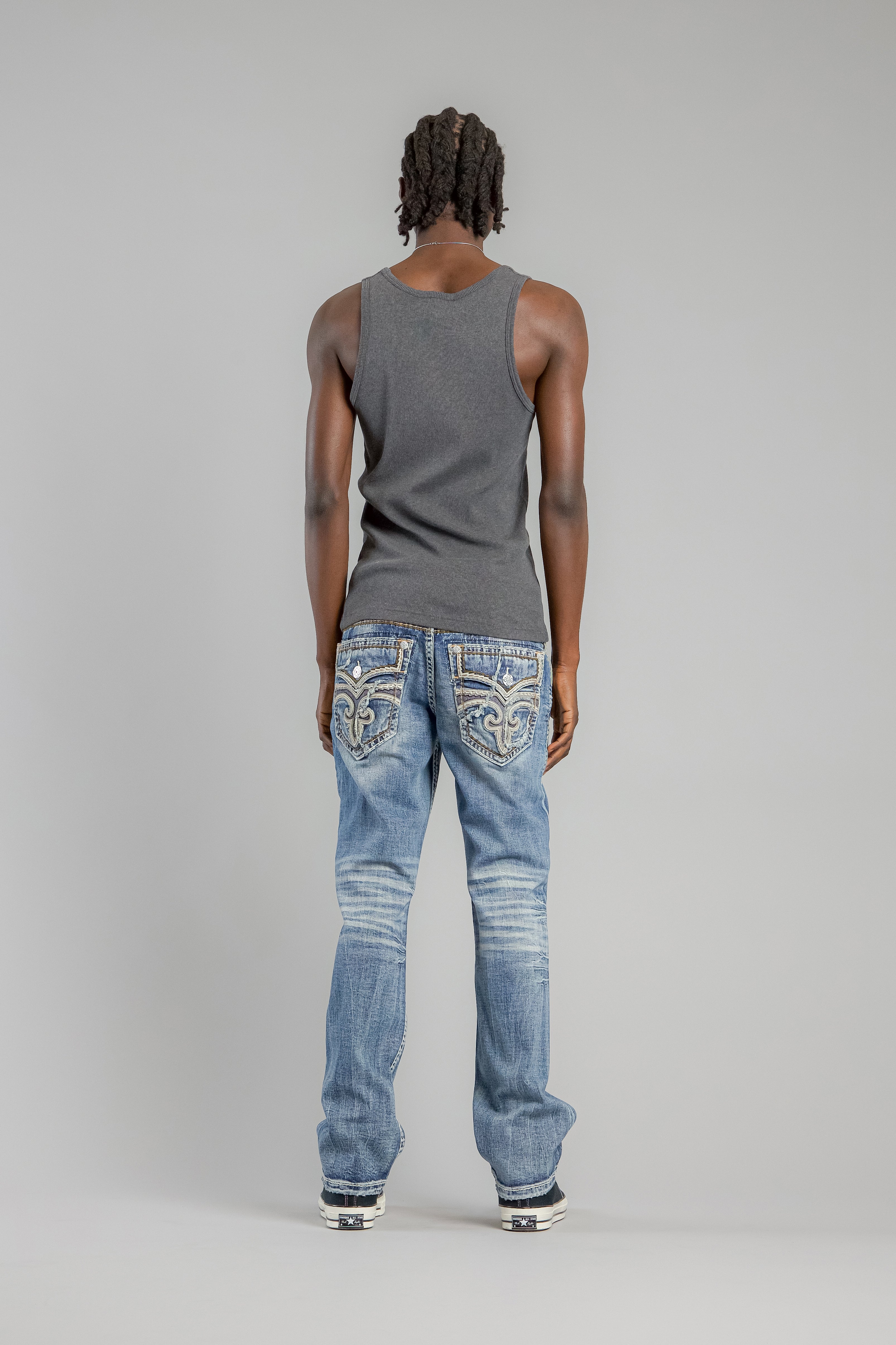 Andrew Bootcut Jeans in Medium Blue - Rock Revival®