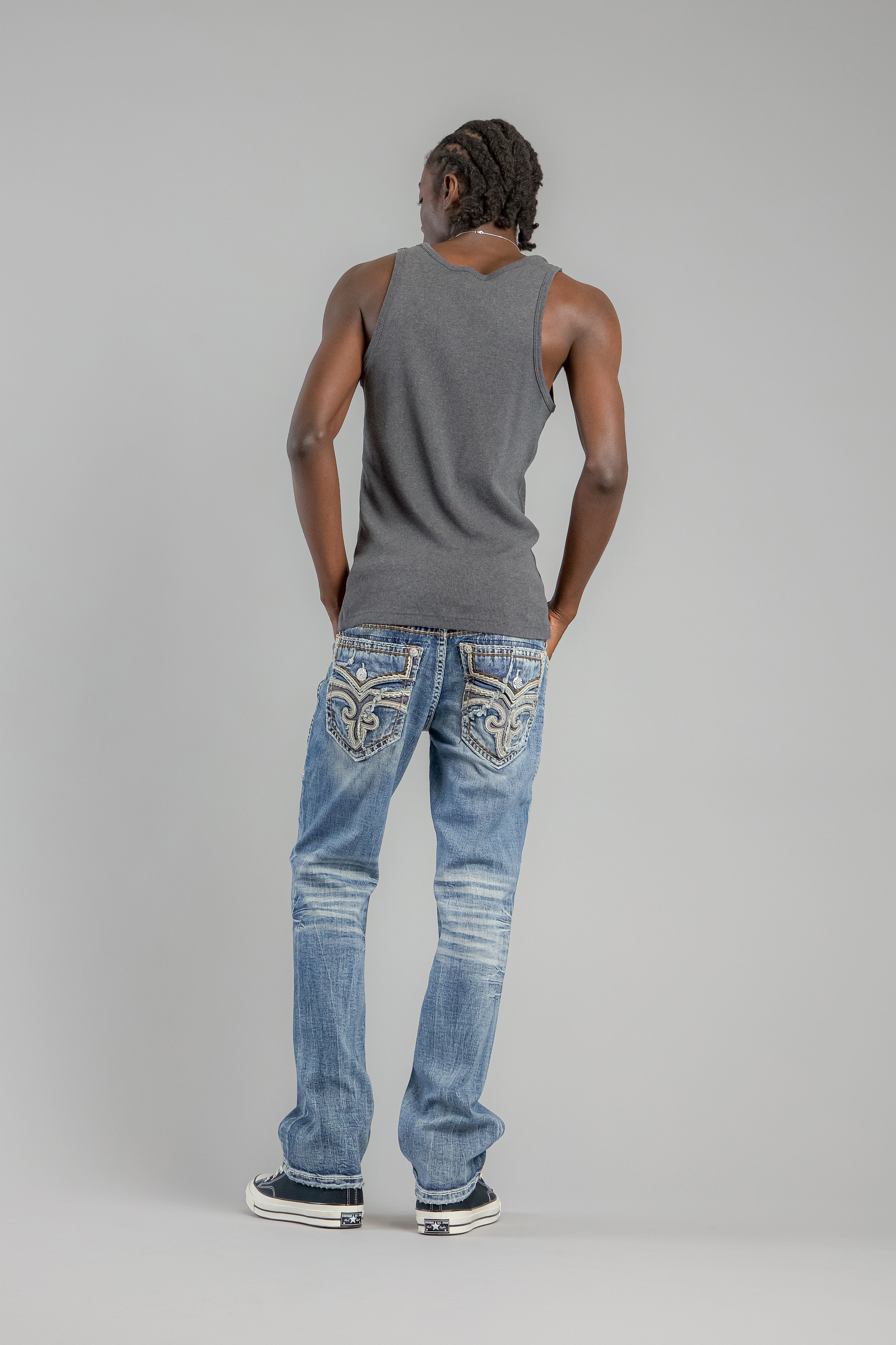 Andrew Bootcut Jeans in Medium Blue - Rock Revival®