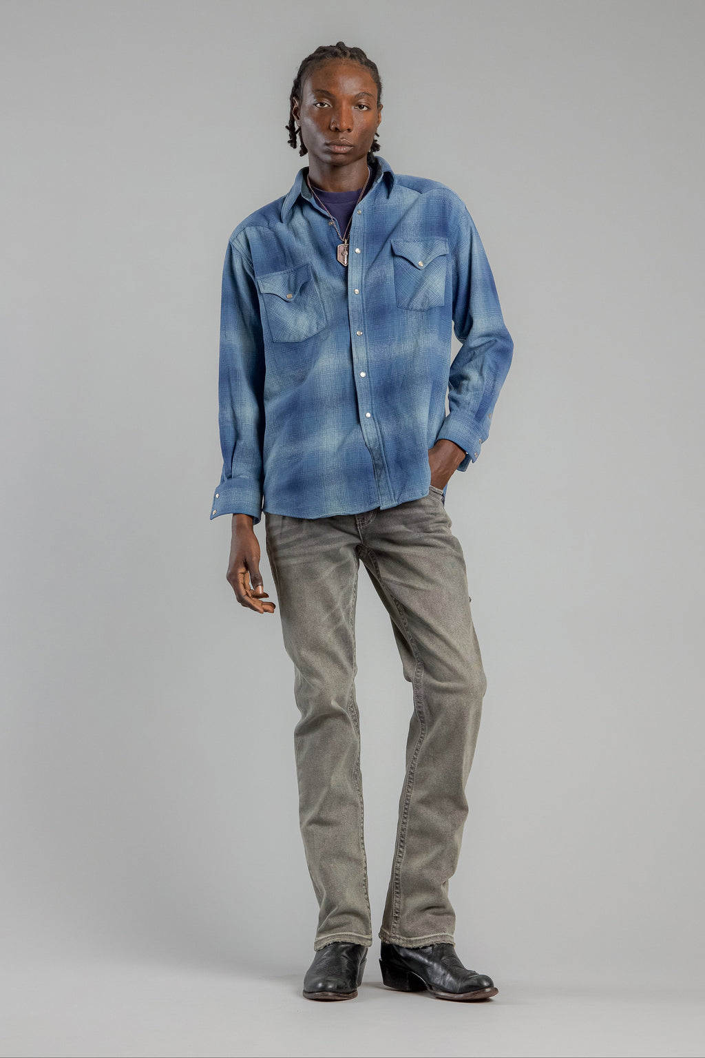 Arther Bootcut Jeans in Gray Black - Rock Revival®
