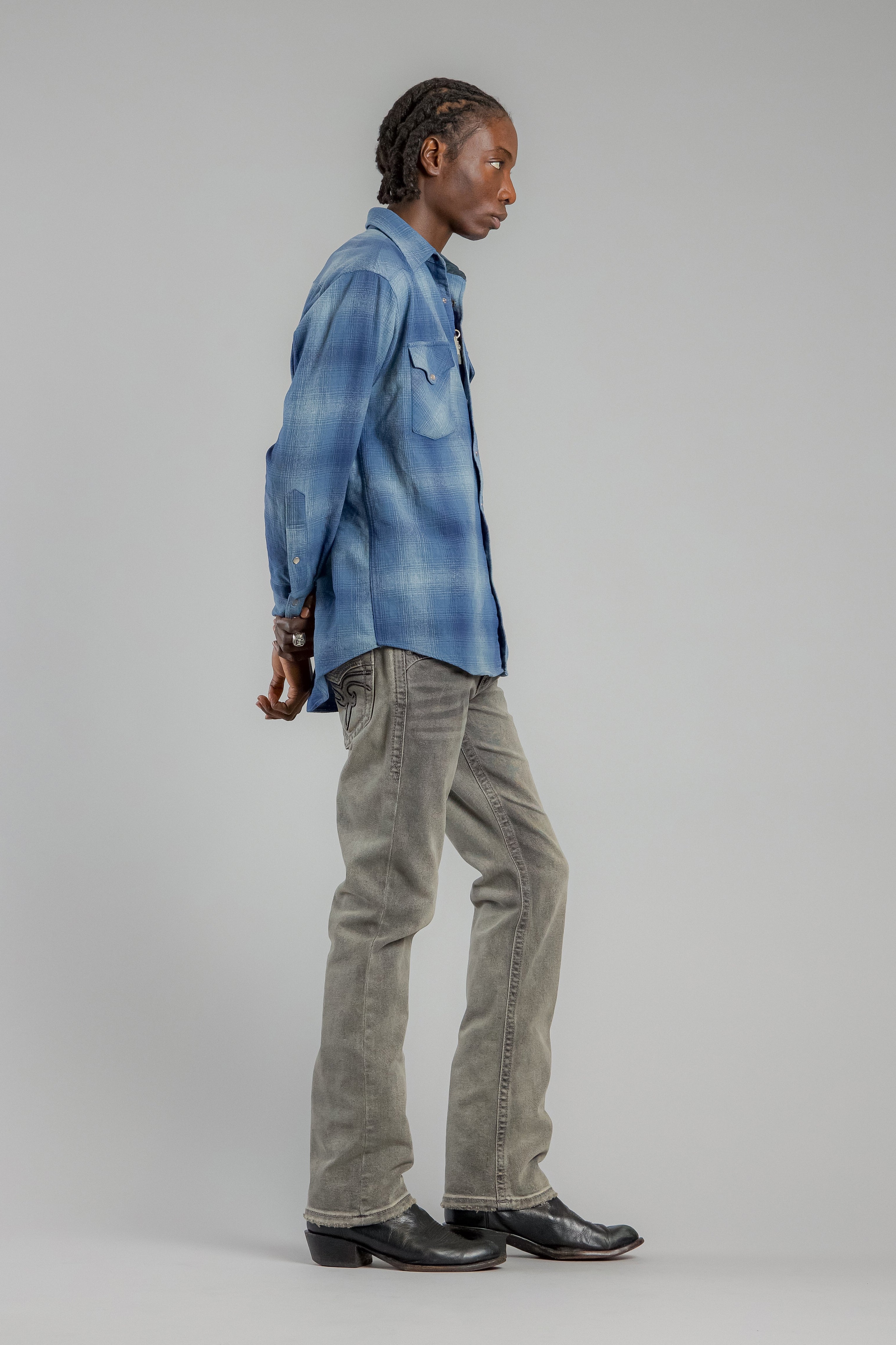 Arther Bootcut Jeans in Gray Black - Rock Revival®