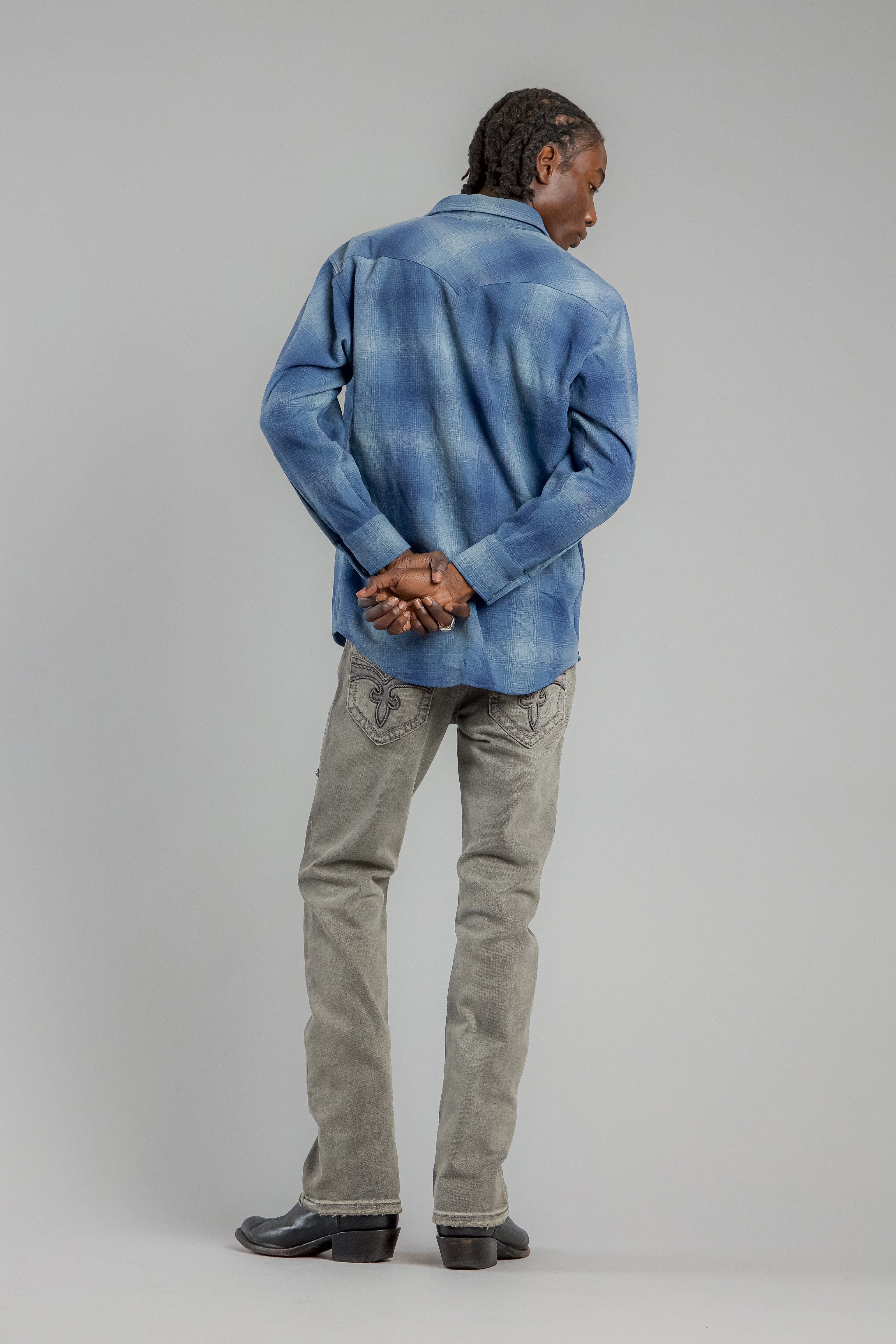 Arther Bootcut Jeans in Gray Black - Rock Revival®