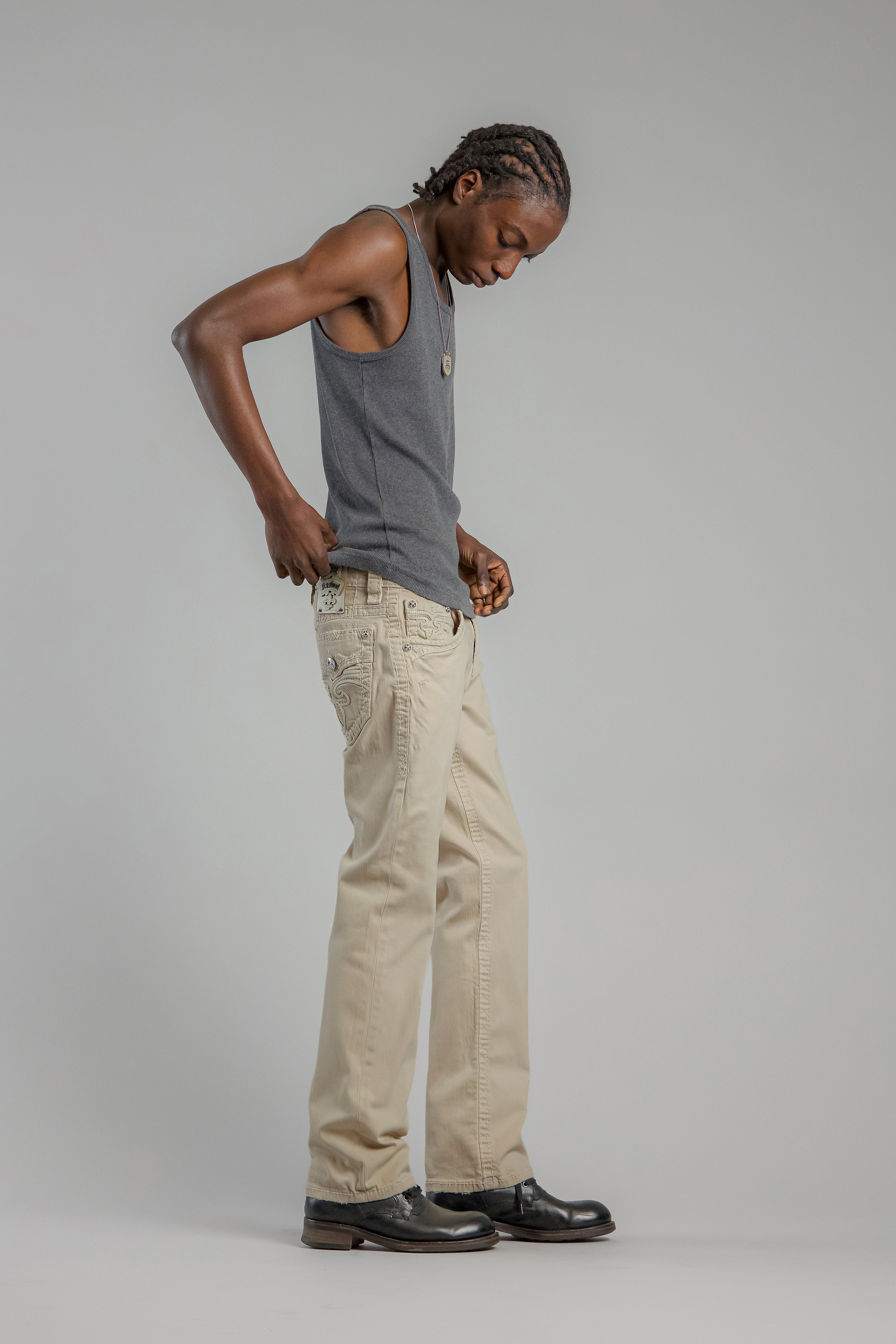 Arther Bootcut Jeans in Light Beige - Rock Revival®