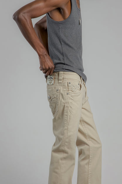 Arther Bootcut Jeans in Light Beige - Rock Revival®