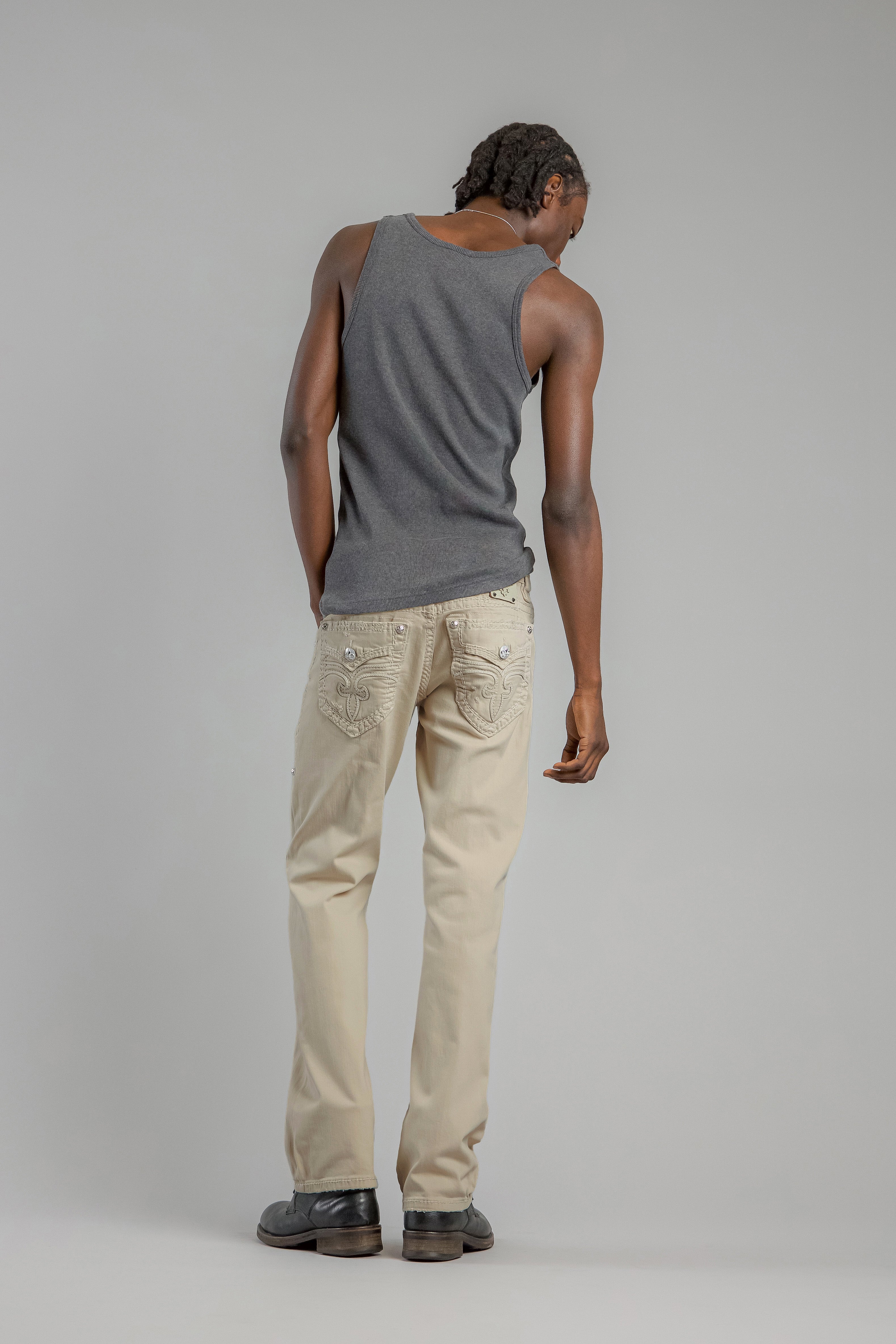 Arther Bootcut Jeans in Light Beige - Rock Revival®