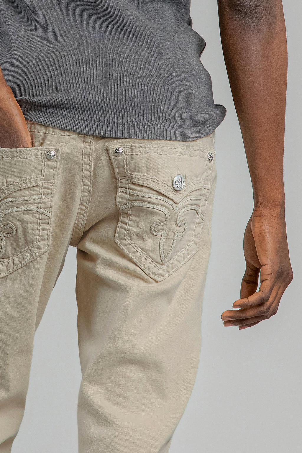 Arther Bootcut Jeans in Light Beige - Rock Revival®