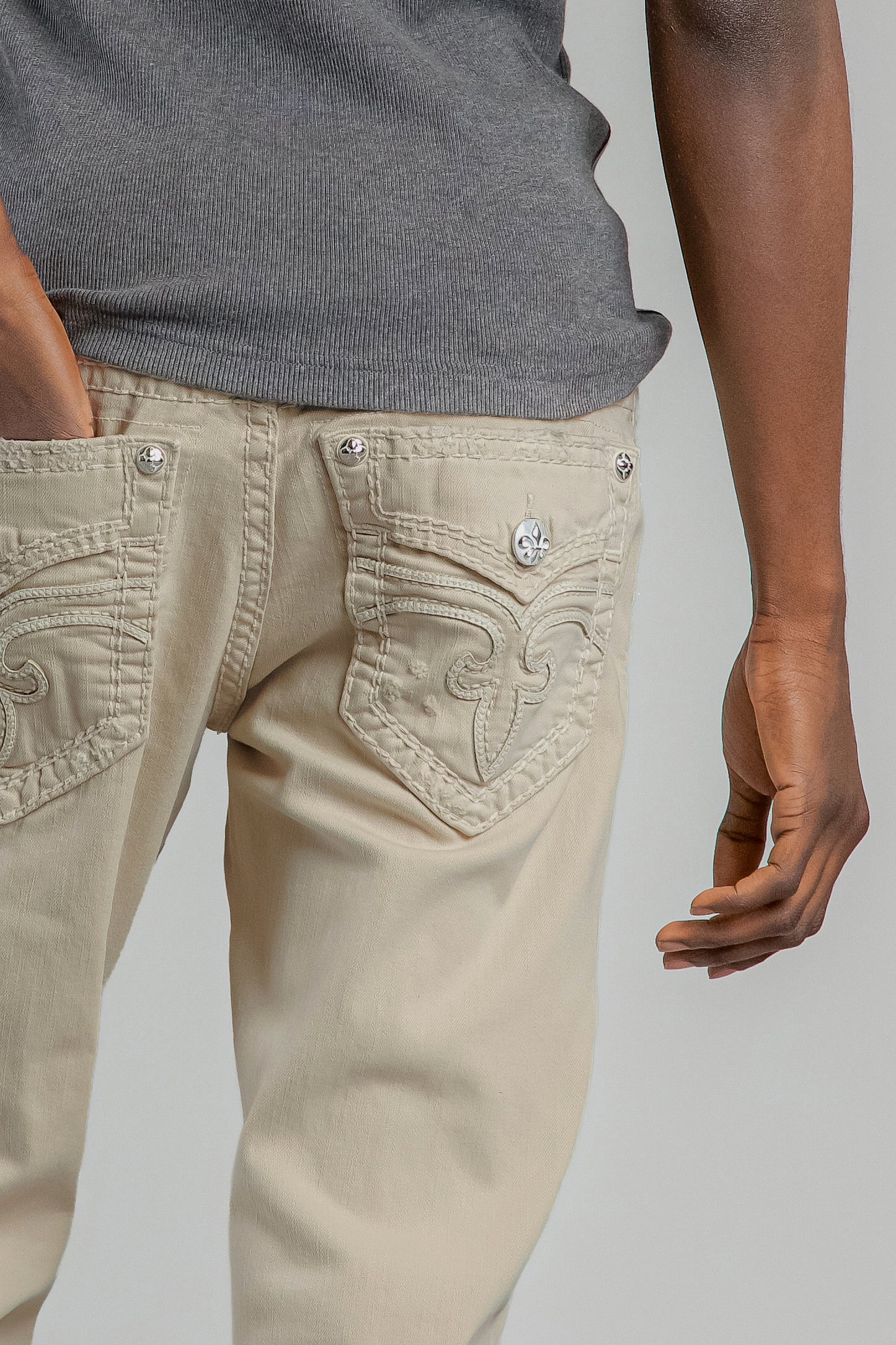Arther Bootcut Jeans in Light Beige - Rock Revival®