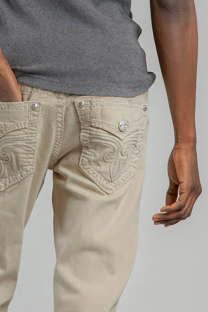 Arther Bootcut Jeans in Light Beige - Rock Revival®