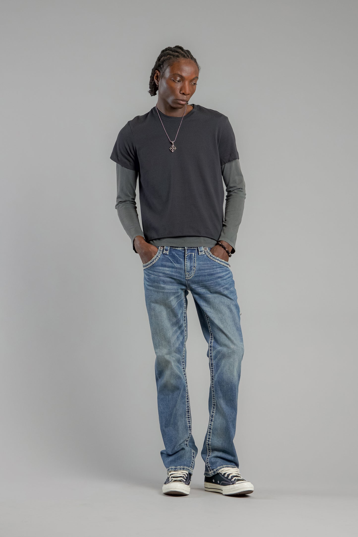 Arther Bootcut Jeans in Medium Blue - Rock Revival®