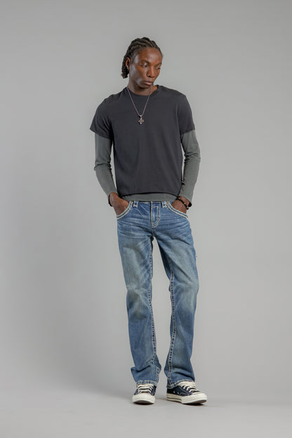 Arther Bootcut Jeans in Medium Blue - Rock Revival®