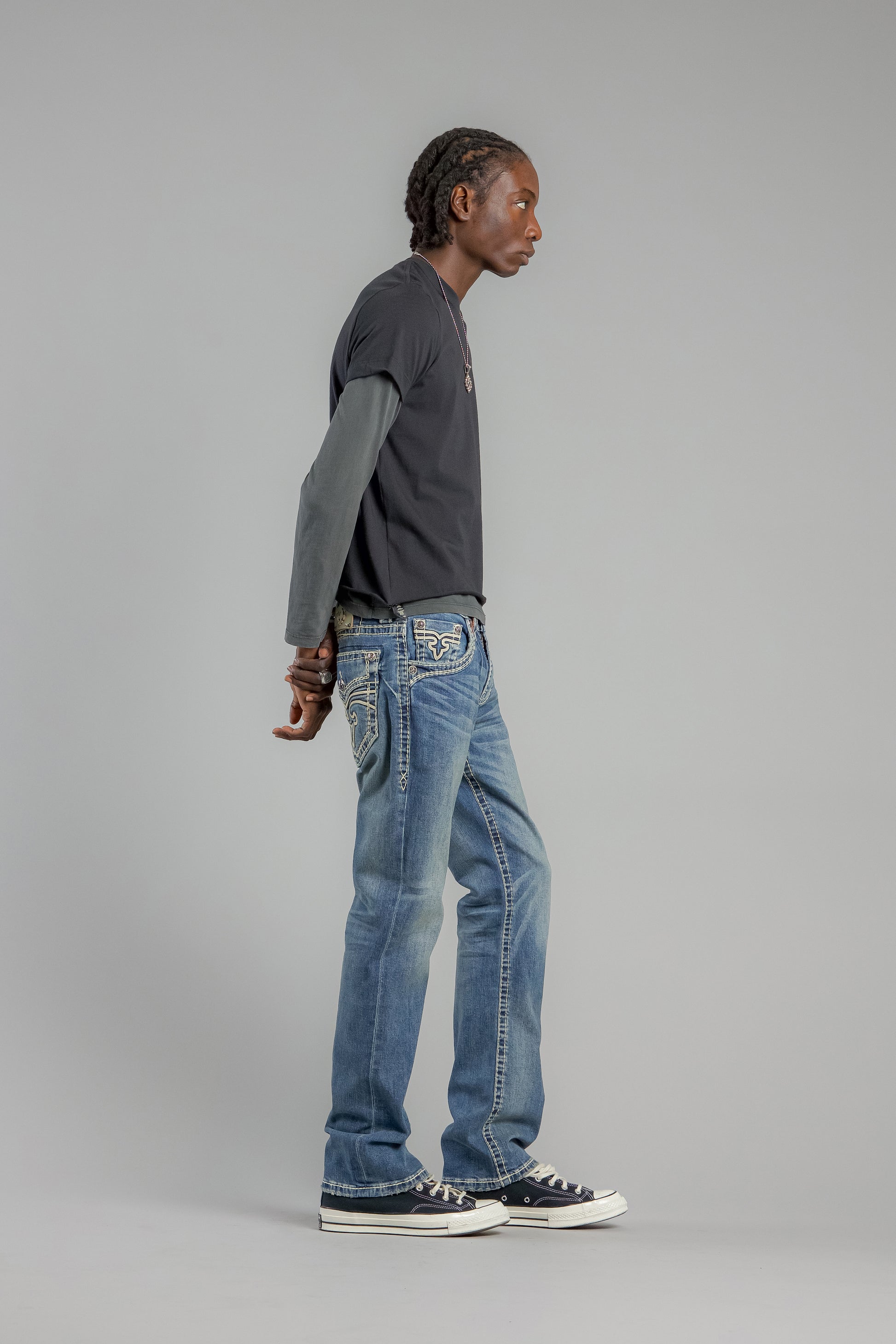 Arther Bootcut Jeans in Medium Blue - Rock Revival®