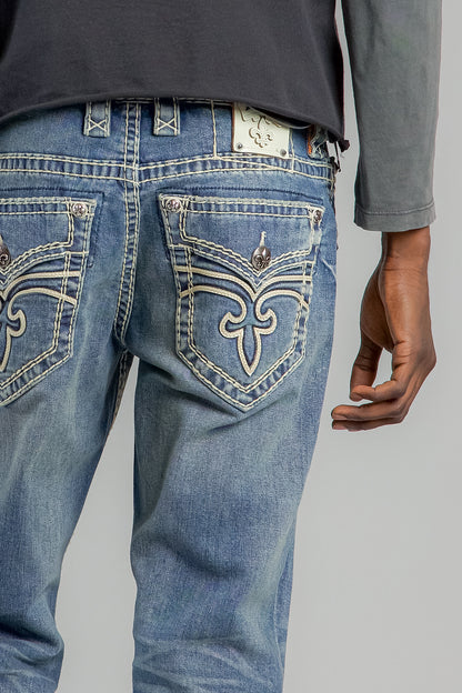 Arther Bootcut Jeans in Medium Blue - Rock Revival®