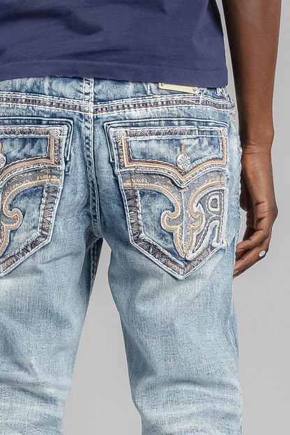 Baxter Bootcut Jeans in Light Blue - Rock Revival®
