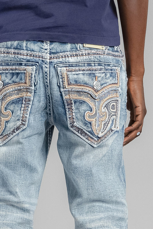 Baxter Bootcut Jeans in Light Blue - Rock Revival®